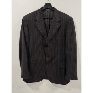 CANALI Mens 3 Button Brown Pure Wool Pinstripe Suit 44R
